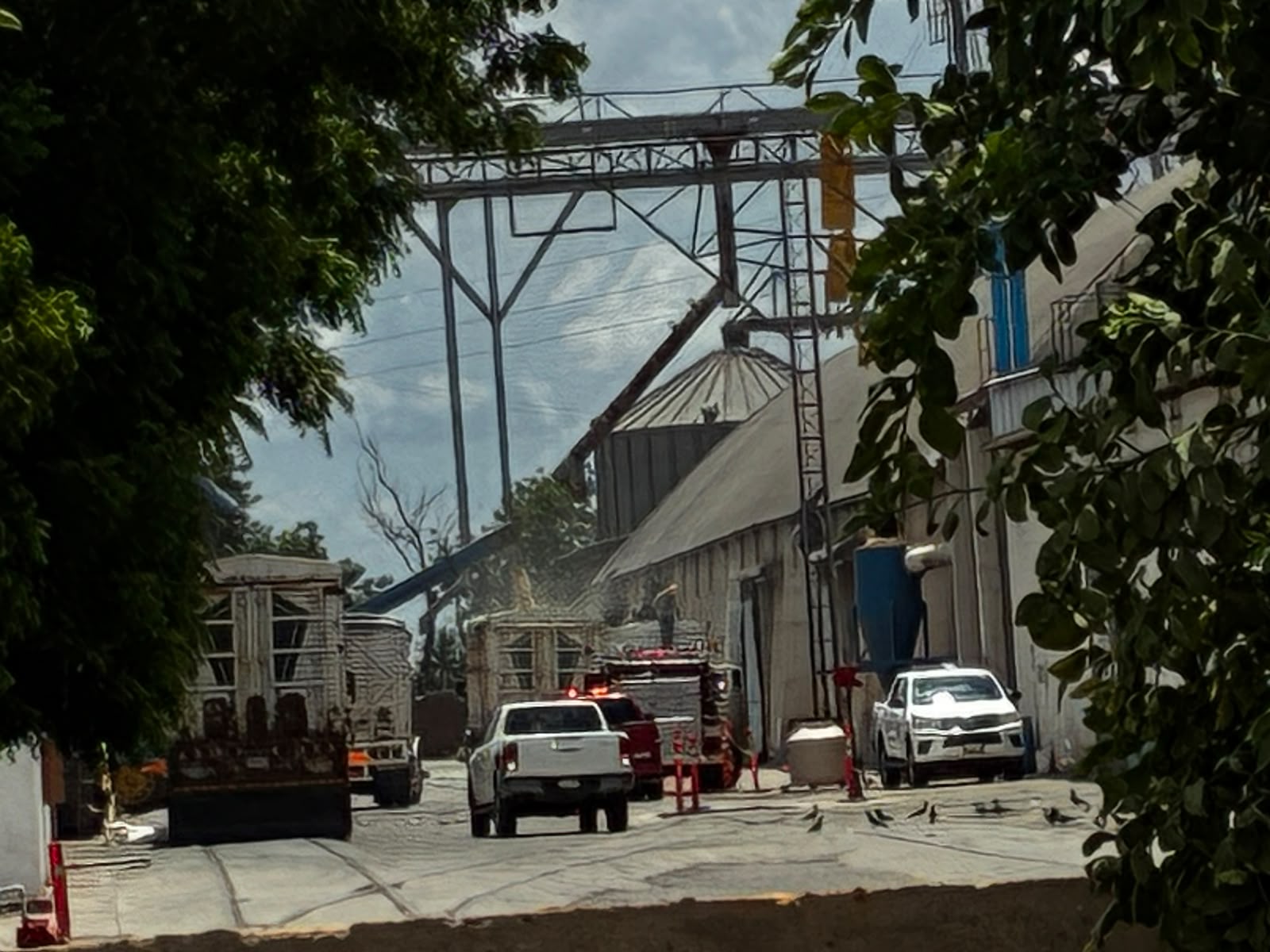 INCENDIO EN BODEGA DE GRANOS MOVILIZA A CUERPOS DE EMERGENCIA EN LA ZONA INDUSTRIAL JIQUILPAN